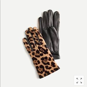 J.Crew Italian Calf Hair Leather Gloves in…